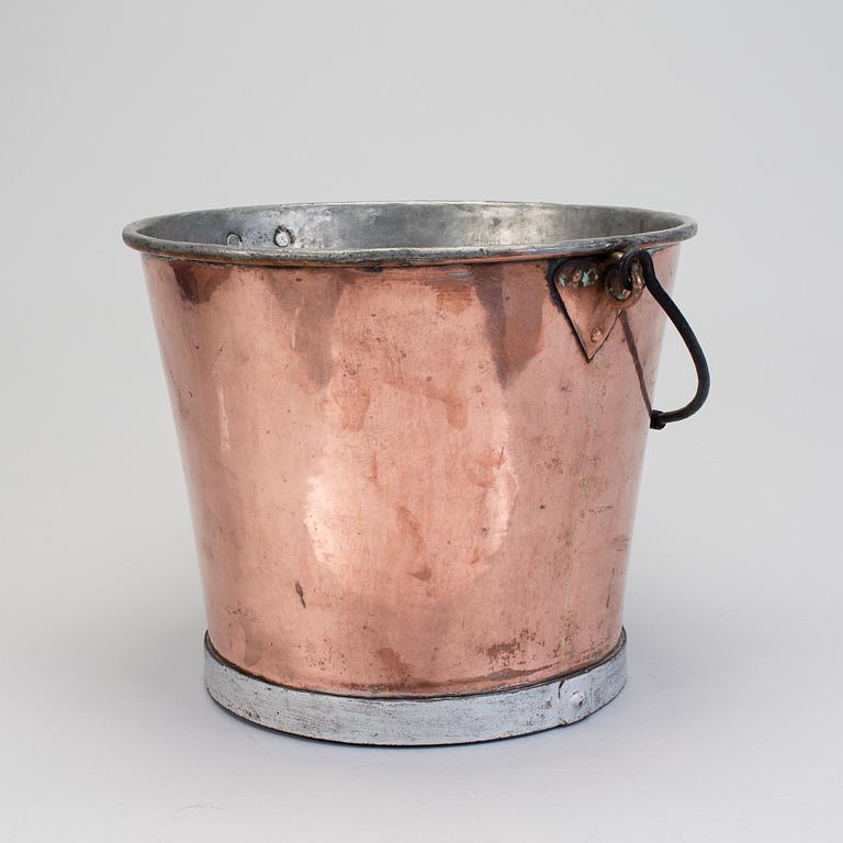 A copper bucket, ca 1900.