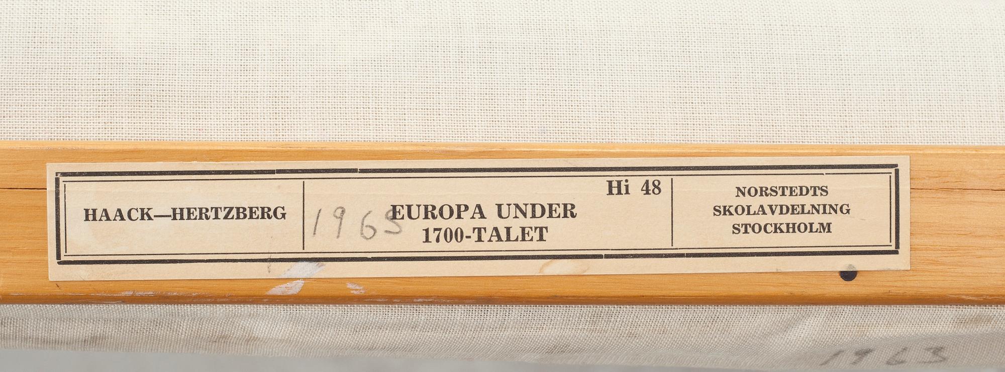 SKOLKARTA, Europakarta. Hermann Hoack, Tyskland. 1900-talets mitt.