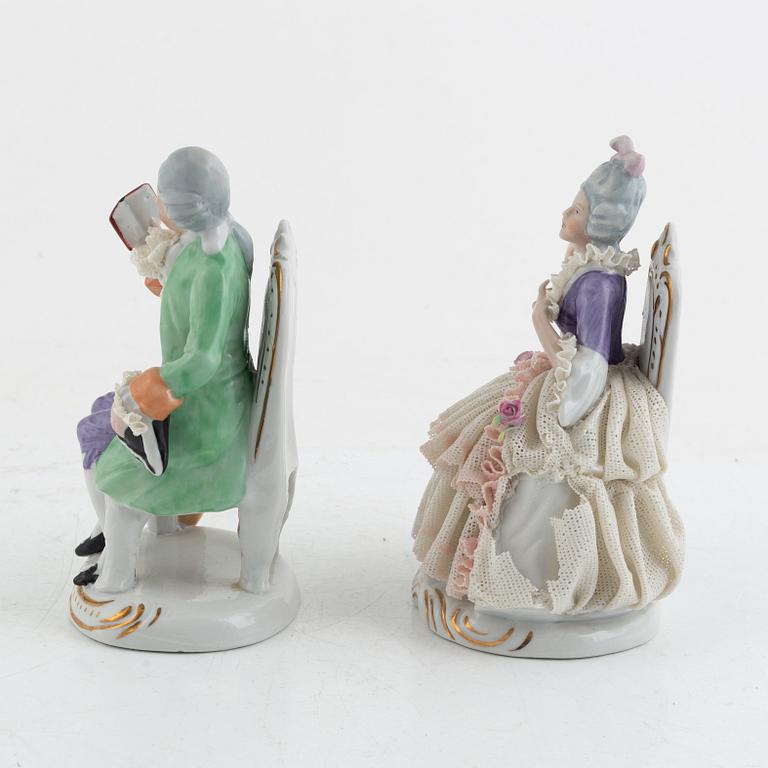 A pair of porcelain figurines, Rudolf Volkstädter, Germany, 20th century.