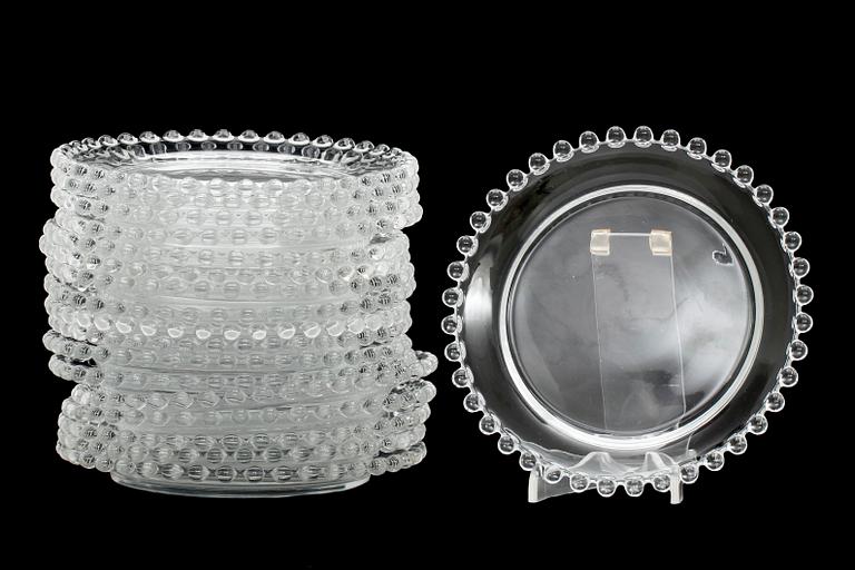 ASSIETTER, glas, 18 st, Lalique, Frankrike. 1900-talets mitt.