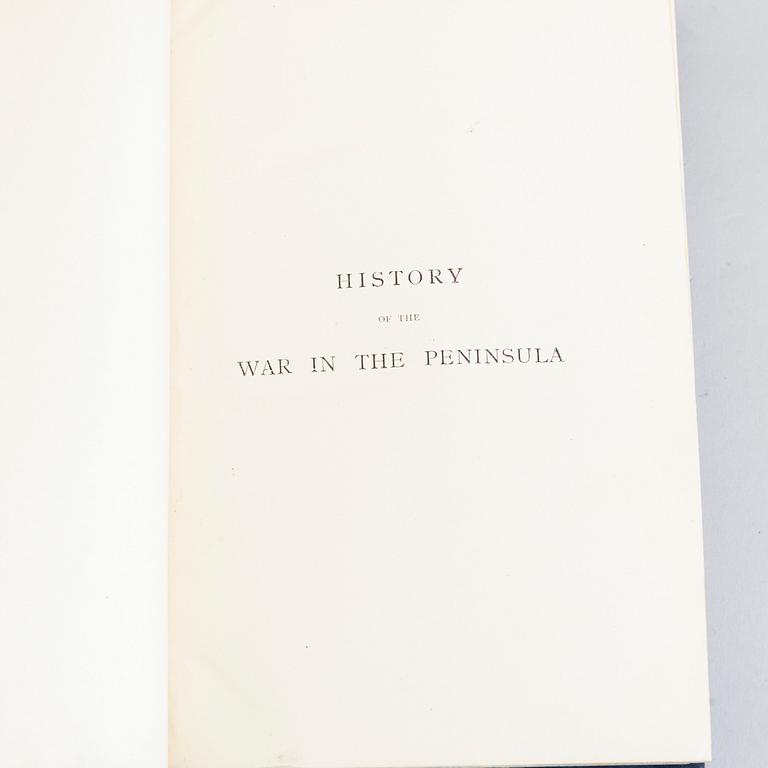 A lot of six books, "The war in the Peninsula", London and New York Frederick Warne & Co 1892.