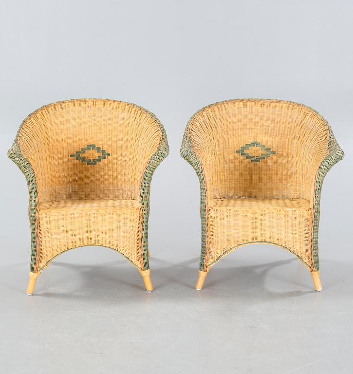 A set of rattan furniture from Bruka, Stockholm, second half of the 20th century.