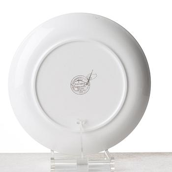 Piero Fornasetti, a set of six "Piscibus" porcelain plates, Milano, Italy.