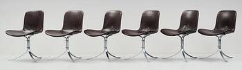 Poul Kjaerholm, stolar 6 st "PK9", E Kold Christensen, Danmark.