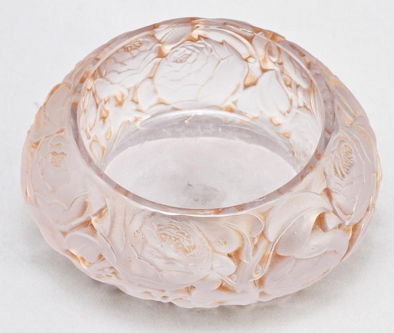 SKÅL, glas. Lalique, Frankrike, sign, före 1945.
