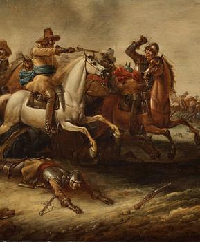 Jan van Huchtenburg Attributed to, Cavalry battle.