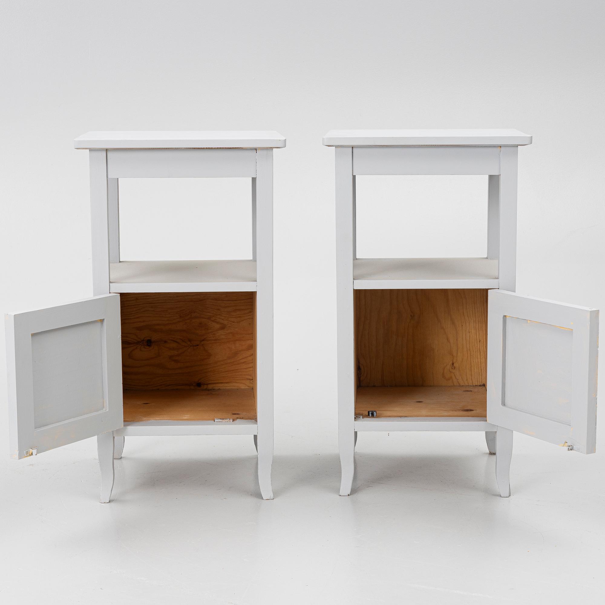 A pair of bedside tables, 20th century.