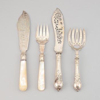 Two pairs of silver cutlery, including Thomas Prime & Son, 1892-93, and Birmingham 1848.