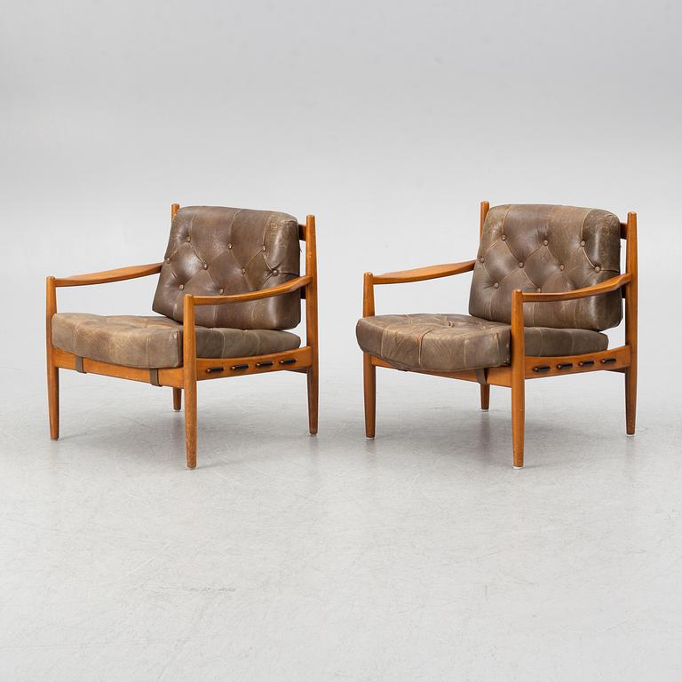 Ingemar Thillmark, armchairs, a pair, "Läckö", OPE Möbel. 1960s.