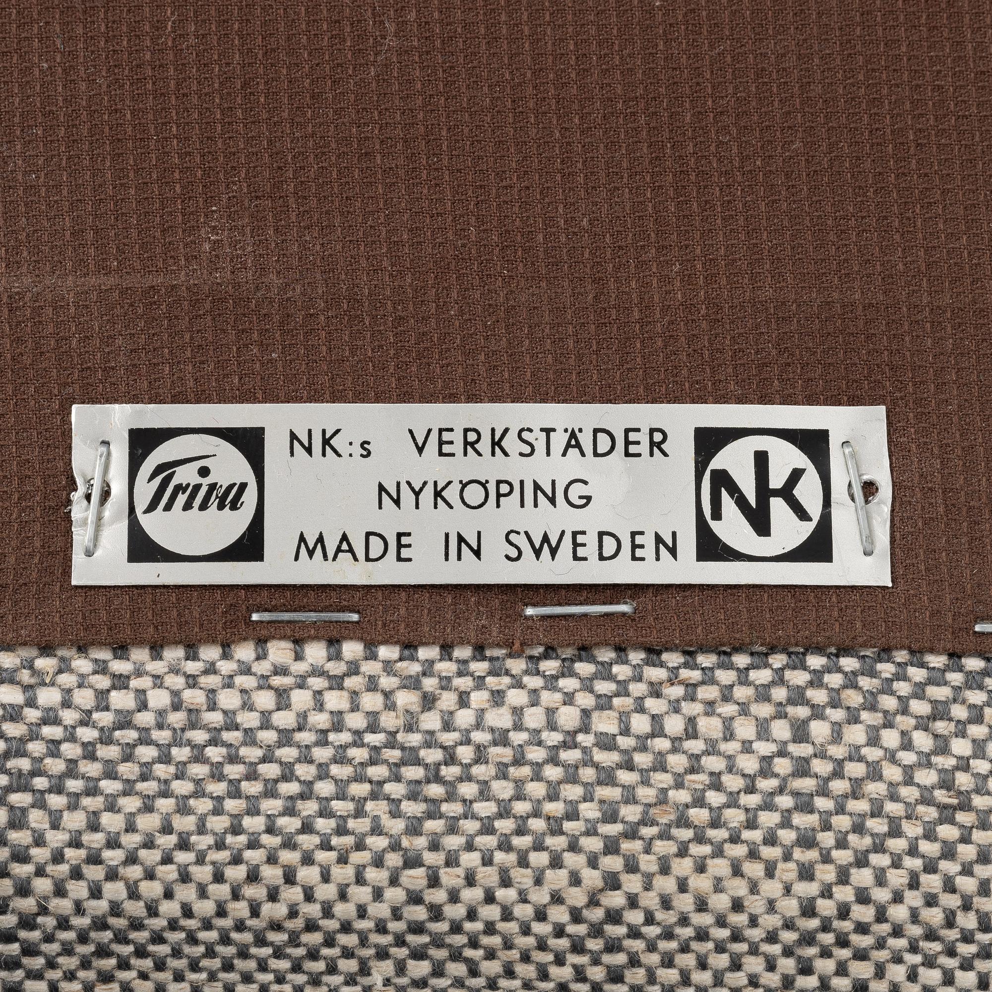 Kerstin Hörlin-Holmquist, a 'Lilla Eva' armchair and a 'Fikonlövet' ottoman, Triva, Nordiska Kompaniet.