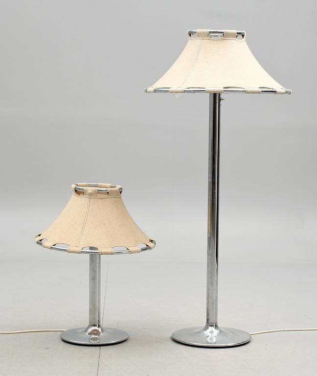 GOLVLAMPA samt BORDSLAMPA, "Anna", Anna Ehrner, Ateljé Lyktan, 1970/80-tal.