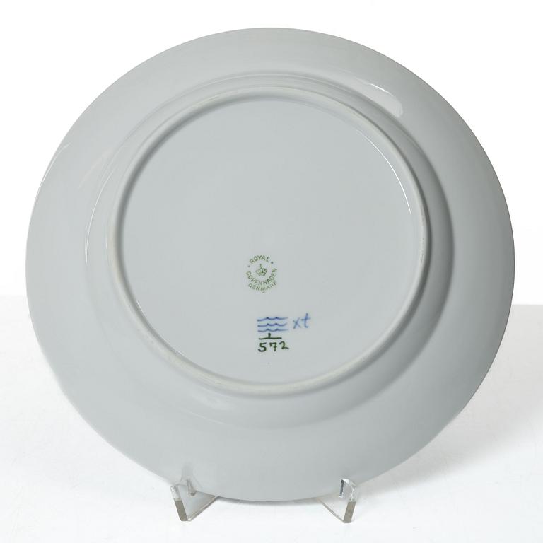 Royal Copenhagen, a set of twelve porcelain appetizer plates, 'Musselmalet' / 'Blue Fluted', Denmark.