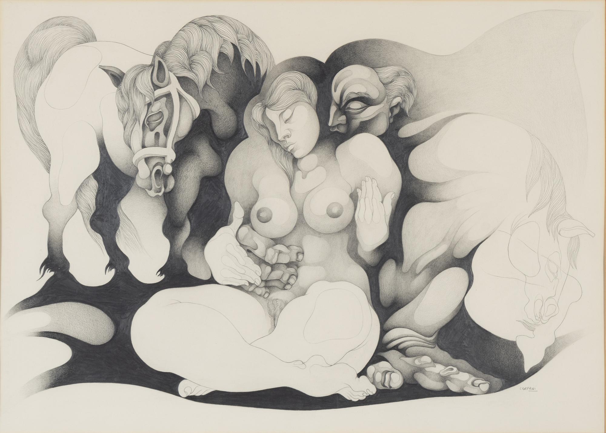 Ricardo Carpani, pencil, signed.