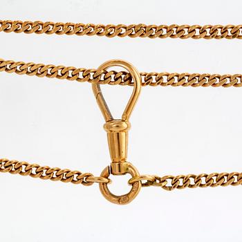 An 18K gold watch chain.
