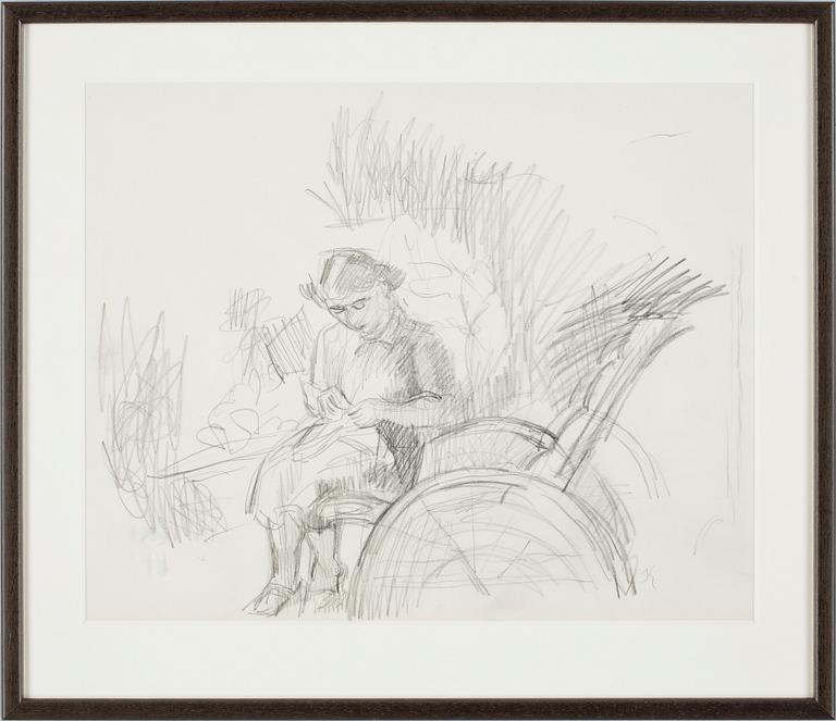 ISAAC GRÜNEWALD, teckning, sign.