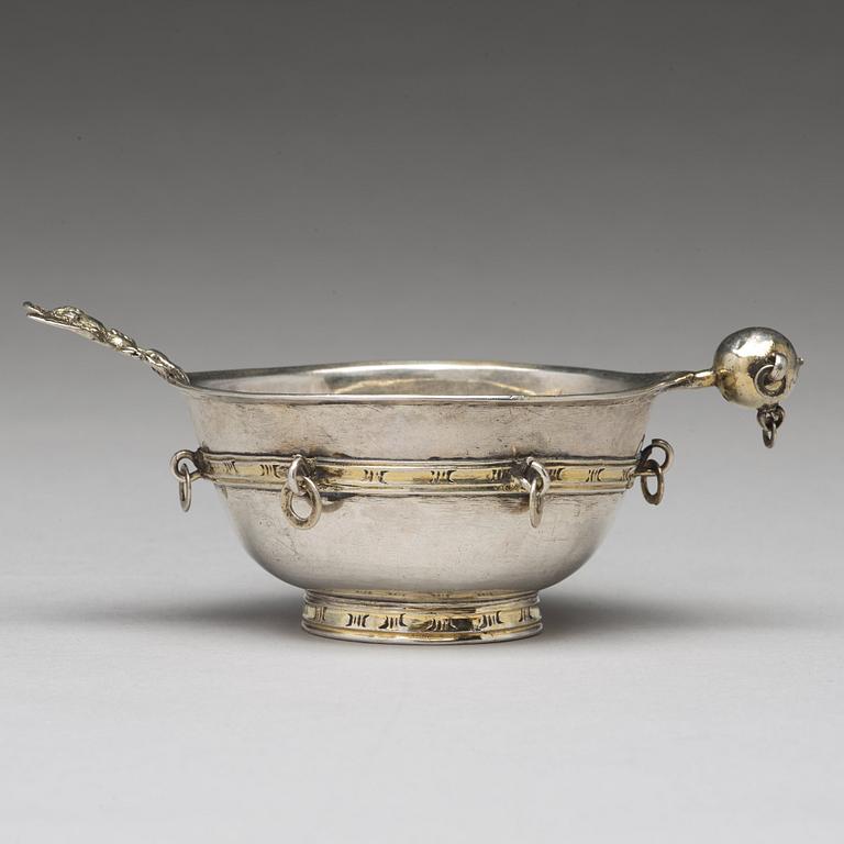 A Swedish 18th century parcel-gilt silver brandy-bowl, mark of Jöns Eriksson Ekman, Luleå 1770.