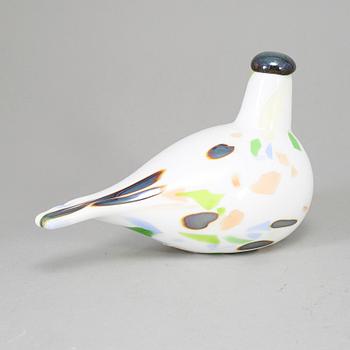 OIVA TOIKKA, a glass bird, Alder Thrus (Leppärastas) 2014, signedO. Toikka Nuutajärvi.