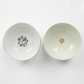 Porslin, 6 delar, Kina och Japan, tidigt 1900-tal.