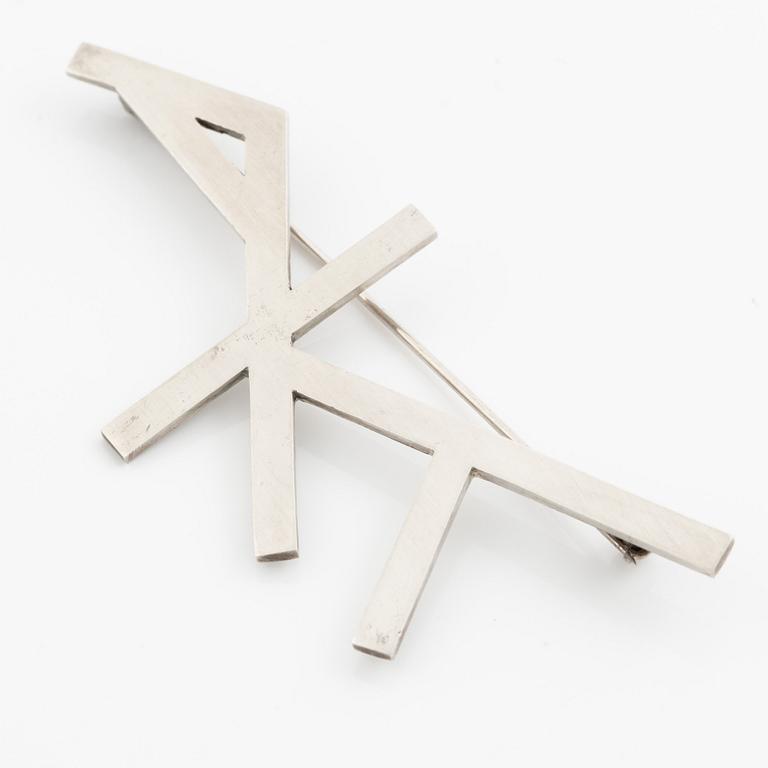 Wiwen Nilsson, monogram brooch, sterling silver, Lund 1946.