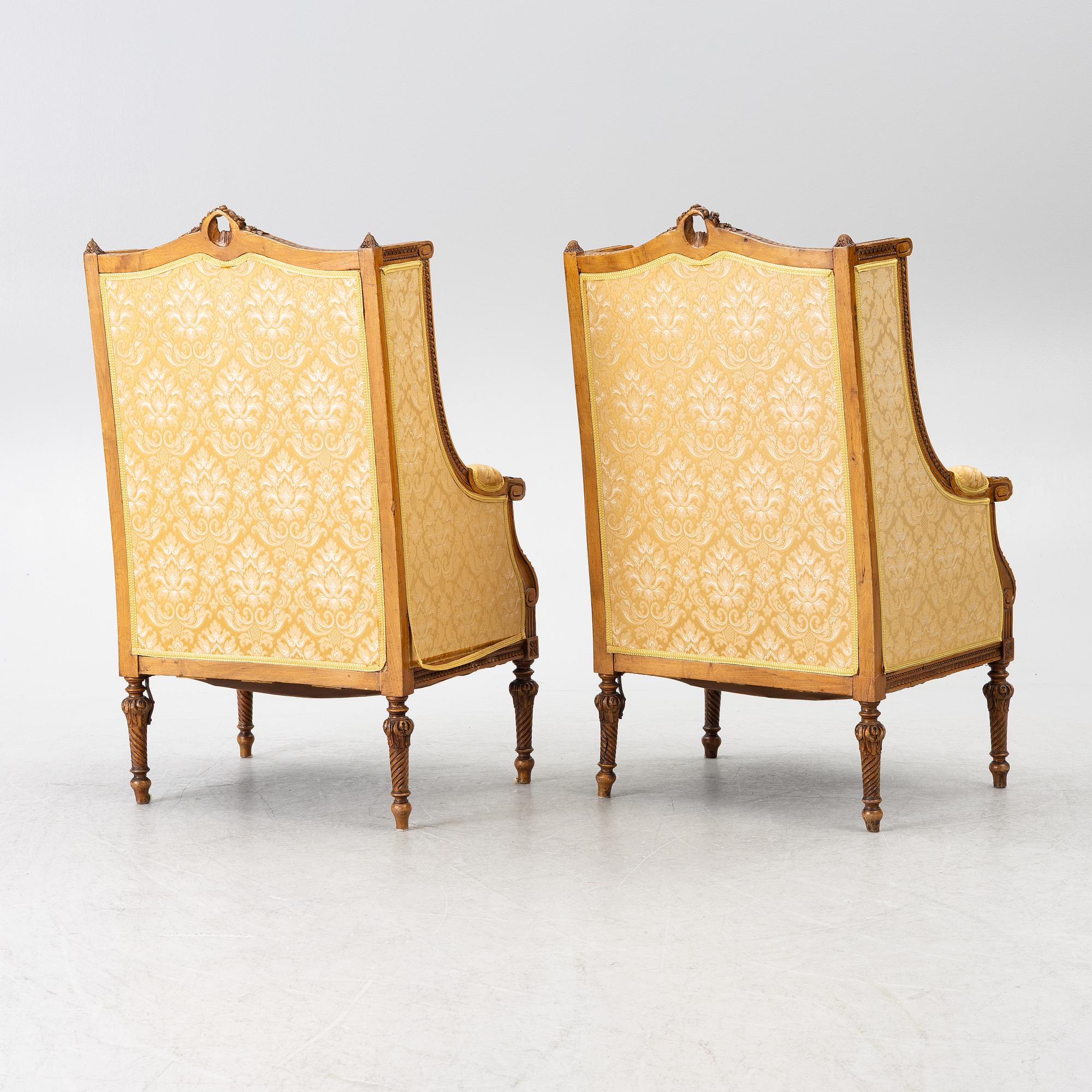 A pair of Louis XVI-style armchairs, around 1900.