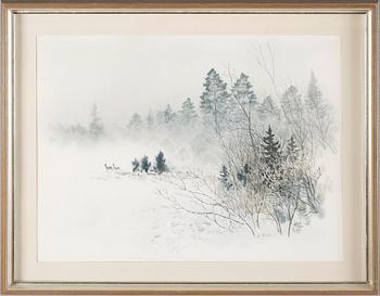 LENNART FRISK, akvarell, signerad.