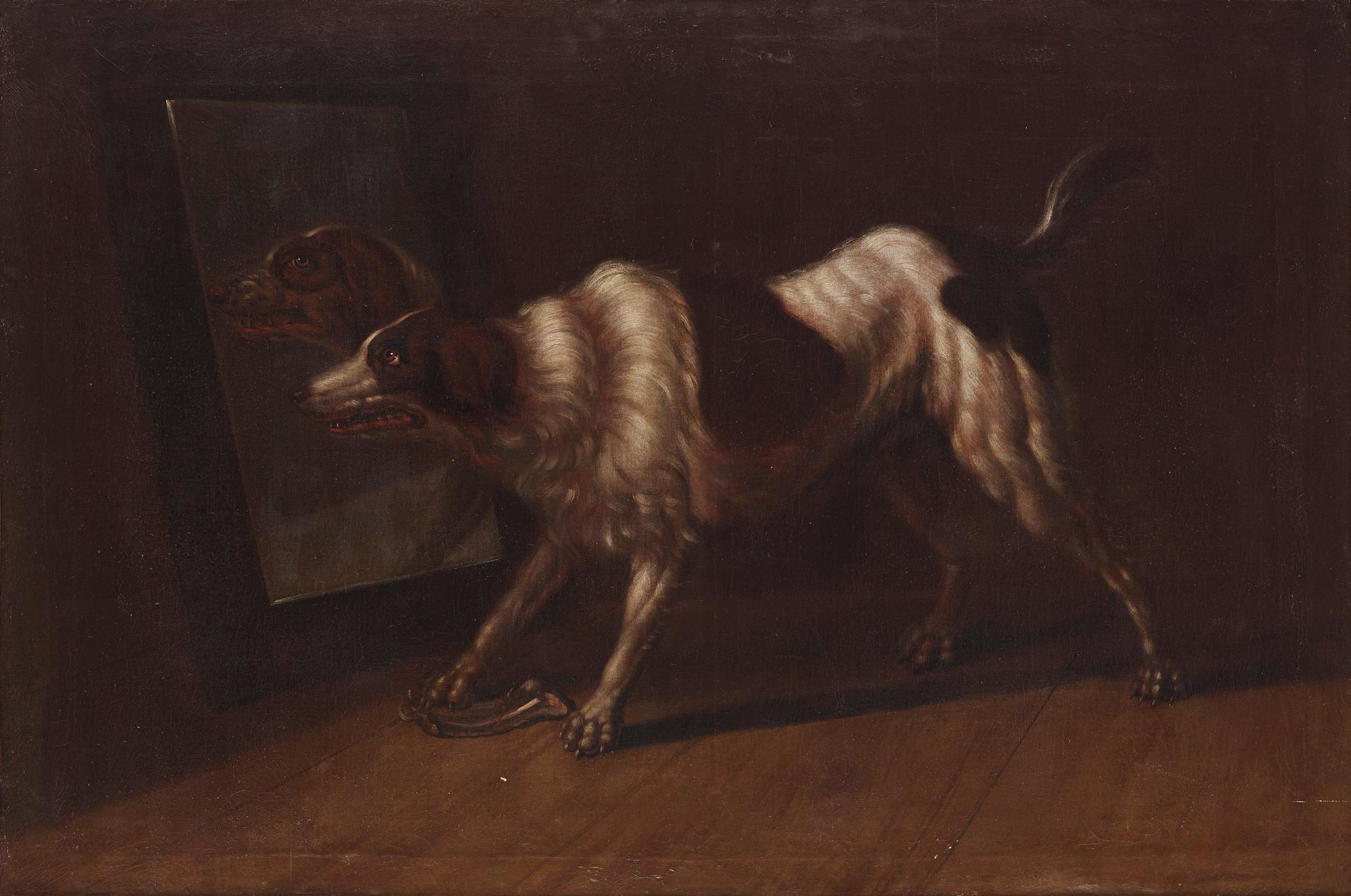 David Klöcker Ehrenstrahl, after, "Hunden Fortun framför en spegel"(The dog Fortun in front of the mirror).