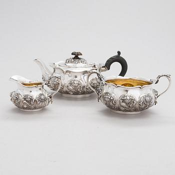 William Comyns & Sons, teservis, 3 delar, sterlingsilver, London 1892.