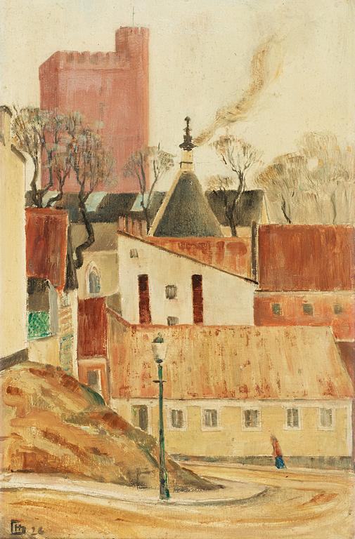 Hugo Gehlin, "Bomgränden" (Motiv ifrån gamla Helsingborg).
