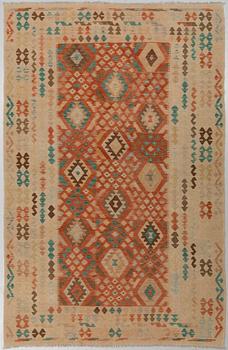 a carpet, kilim, around 298 x 196 cm.