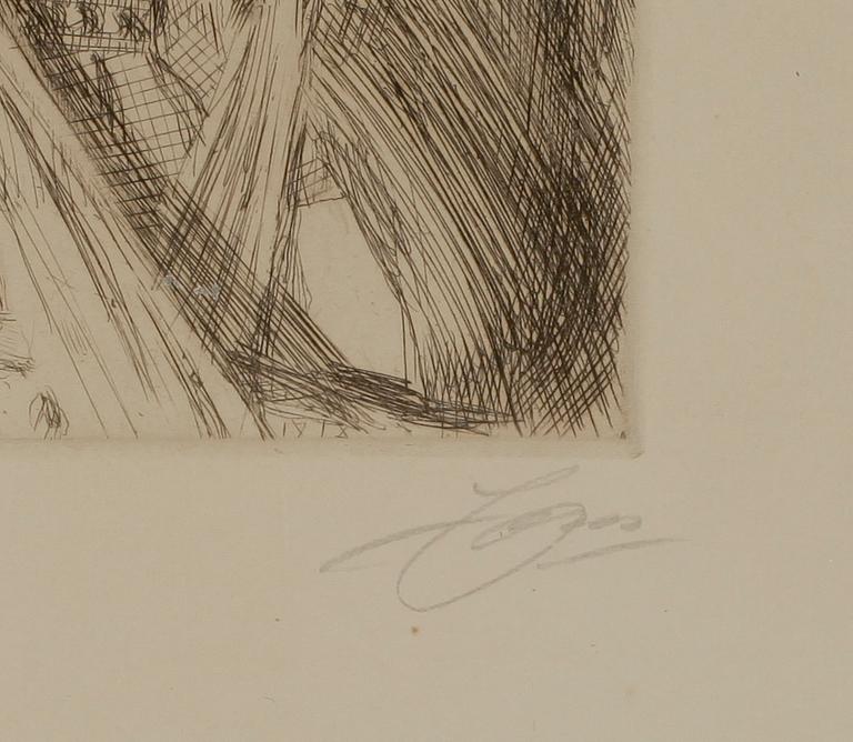 ANDERS ZORN, Etsning, signerad.