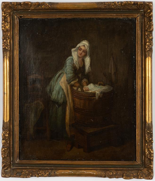 English school, 19th century, Washerwoman.