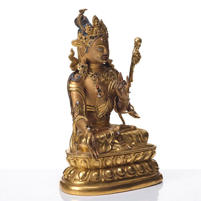 A gilt bronze figure of a White Tara, Tibetan-Chinese, 18th Century.