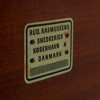 KAARE KLINT, A second half of the 20th  Century mahogany side table, Rud Rasmussens snickerier Copenhagen.