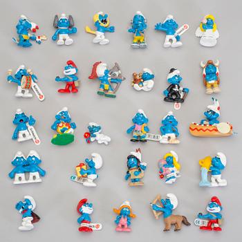 SMURFAR, 110 stycken, Schleich, mestadels 2000-tal.