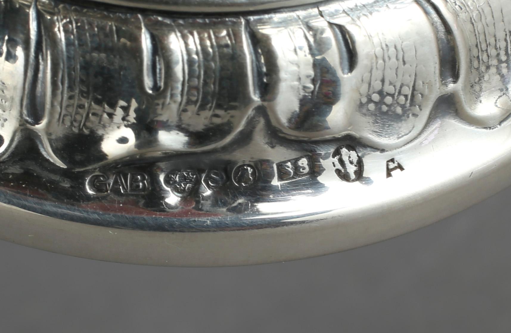BÄGARE, silver, GAB, Stockholm, 1944. Vikt ca 182 gram.