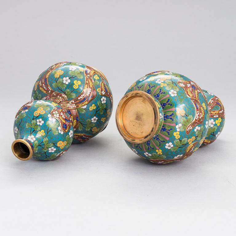 MALJAKKOPARI, cloisonné, Kiina, 1900-luku.