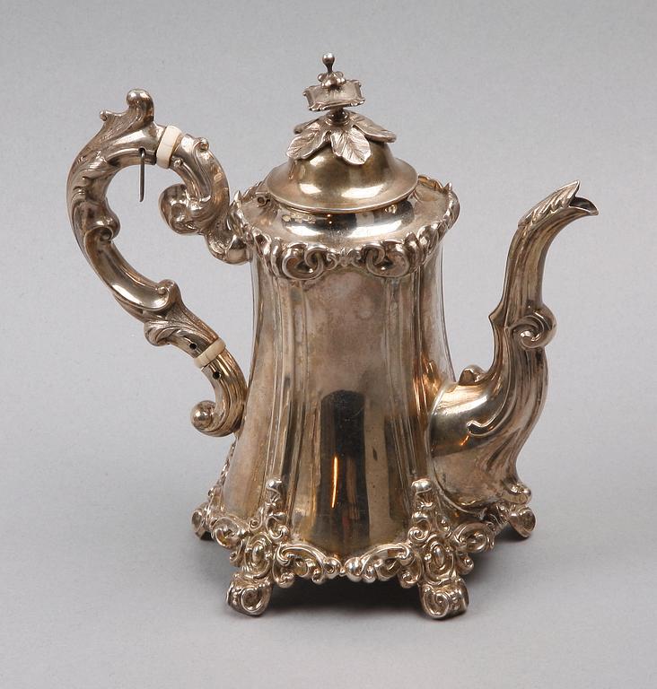 KAFFEKANNA, silver, nyrokoko, Christian Hammer, Stockholm 1871.