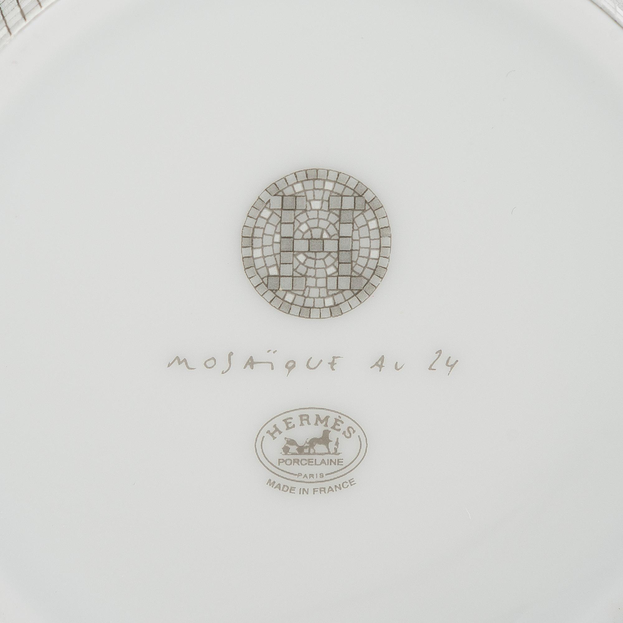 Hermès, koppar med fat, ett par, " Mosaique au 24".