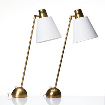 Hans Bergström, a pair of table lamps, model "712", ateljé Lyktan, Sweden 1950s.