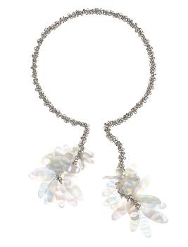 573. An Ingrid Bärndal sterling and plastic necklace,"Ice-leaves", Stockholm 2004.
