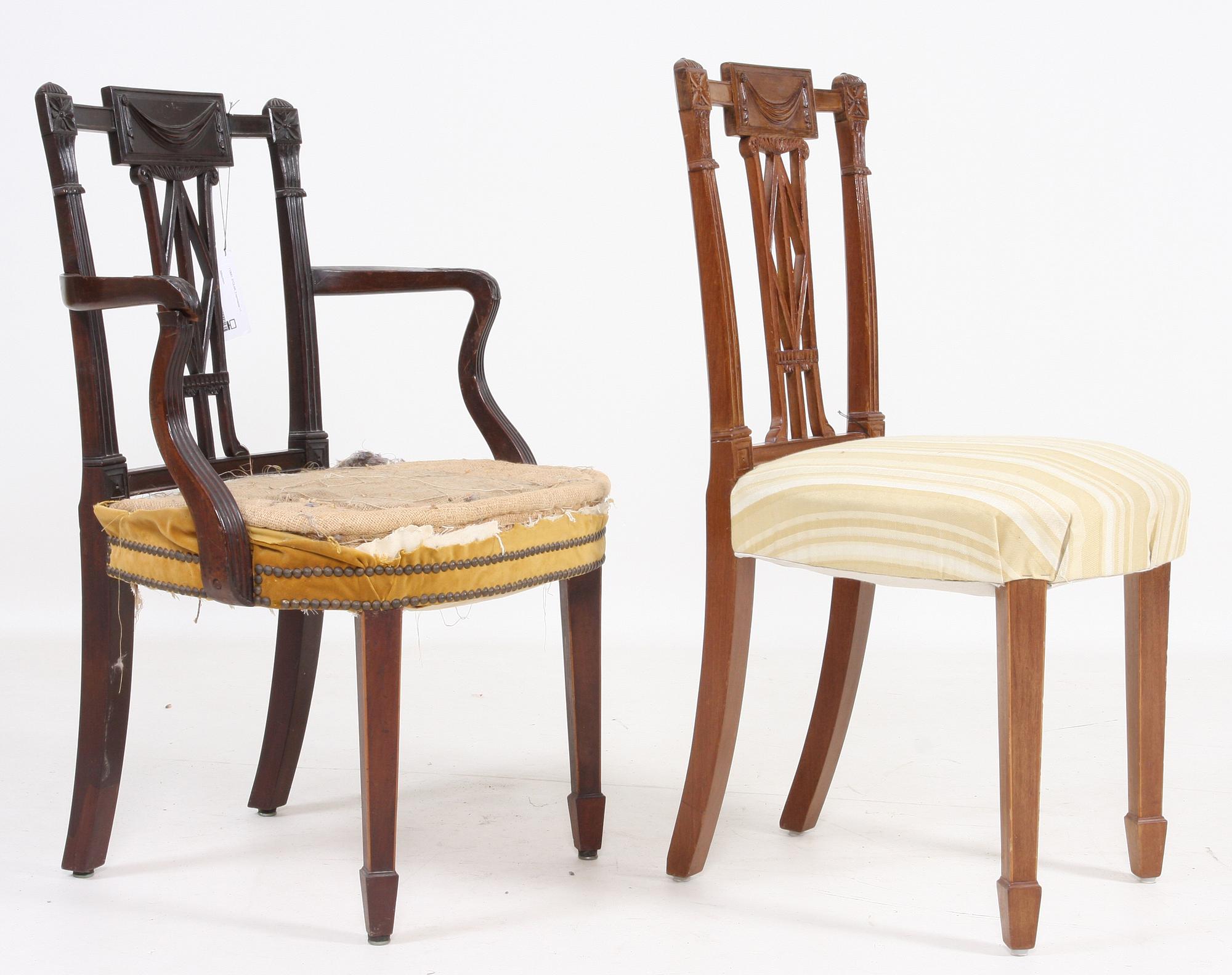 KARMSTOLAR, ett par, samt STOL. Ny-Louis XIV-stil. 1800-/1900-tal.