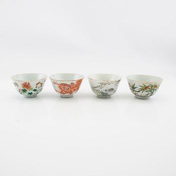 Skålar 4 st Kina sent 1800-tal/1900-tal porslin.