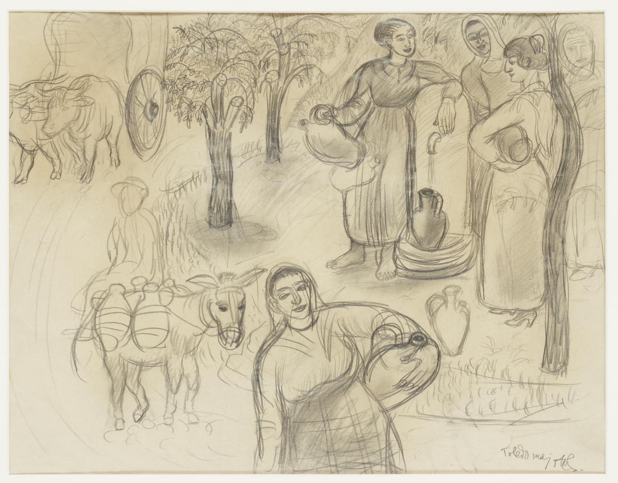 HILDING LINNQVIST, blyerts. Signerad HL och daterad Toledo maj.