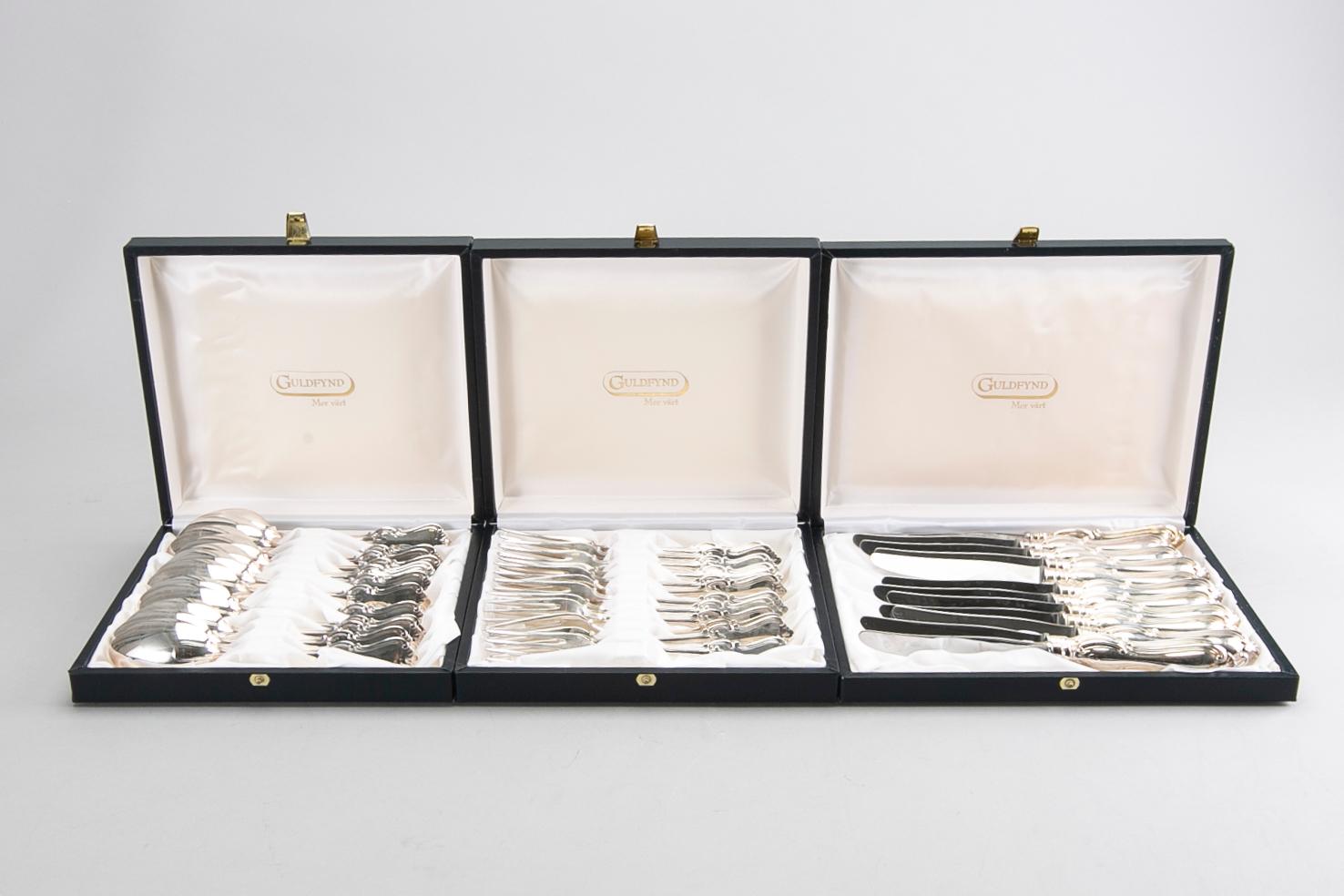 BESTICKSERVICE, 36 delar, silver. "Olga", GAB,  Eskilstuna, 1988/89.