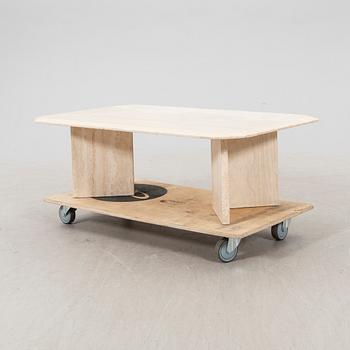A late 20th century travertin  coffee table.