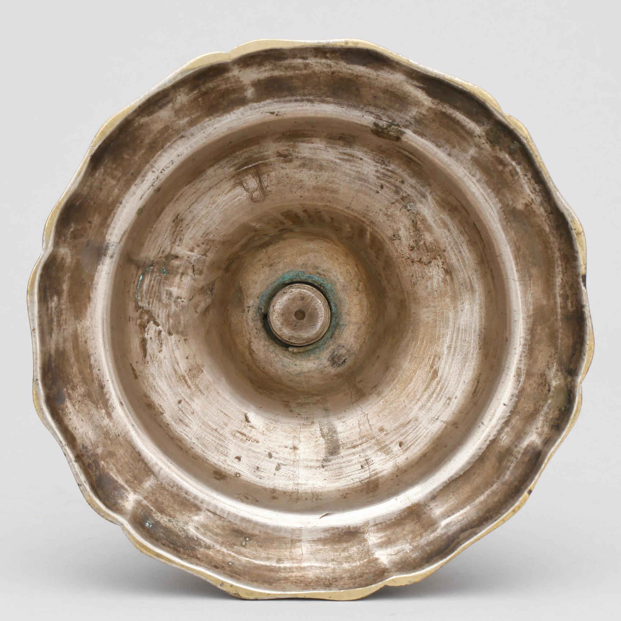 LJUSSTAKE, argent haché, troligen Frankrike, 1700-tal.