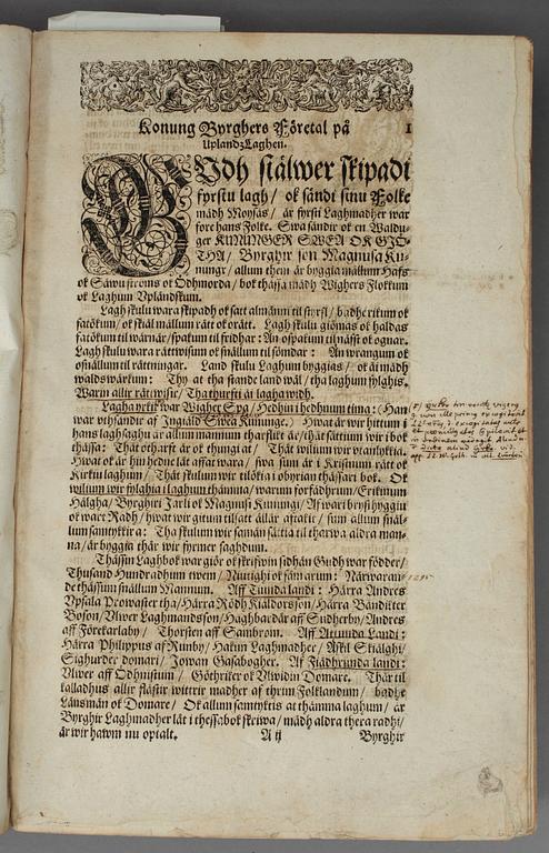 LAGBOK, "Swerikes Rijkes Stadslagh", 1665.