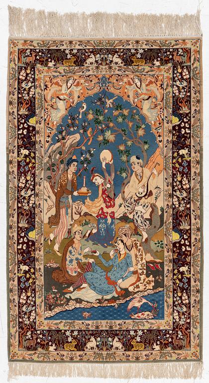 A semi-antique Isfahan rug, central persia,  177 x 108 cm.