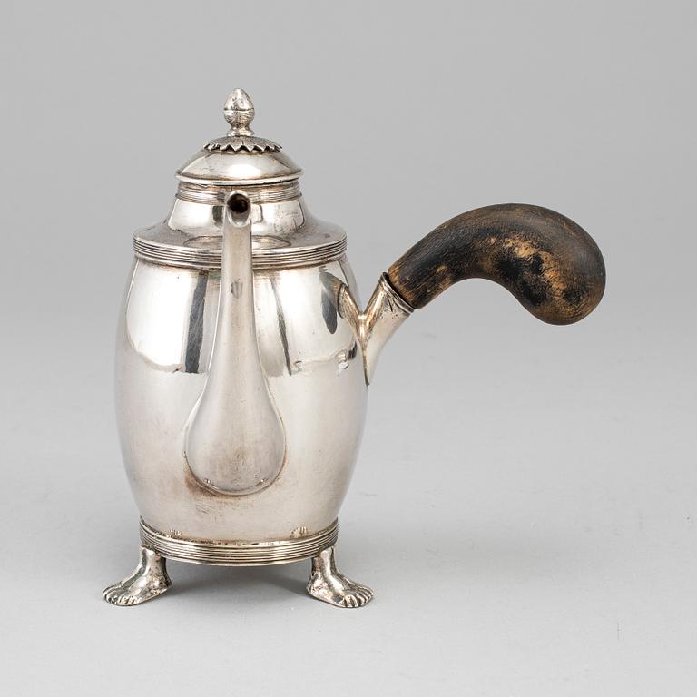 A Swedish early 19th century silver coffee-pot, mark of Daniel Hallman, Stockholm 1815.