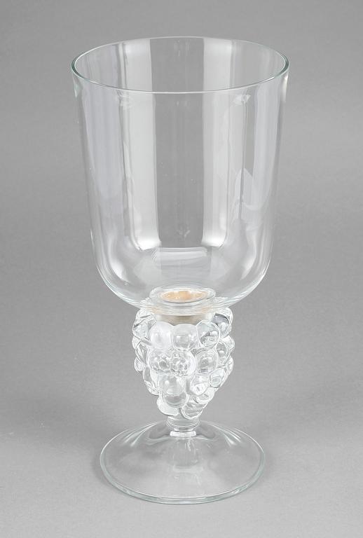 GLASOBJEKT/LJUSSTAKE, tvådelad, glas, Lalique, 1960-tal.